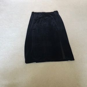 A black velvet skirt.